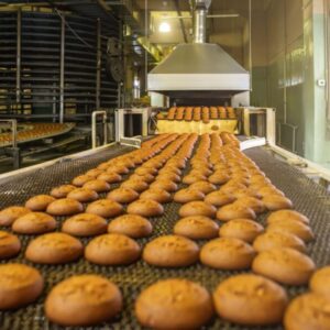 Automatic,Bakery,Production,Line,With,Sweet,Cookies,On,Conveyor,Belt